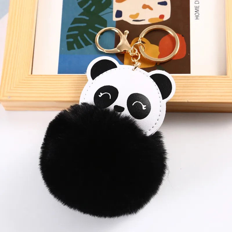 Cute-Panda-Pu-Leather-Alloy-Plush-Plating-Bag-Pendant-Keychain Black.jpeg