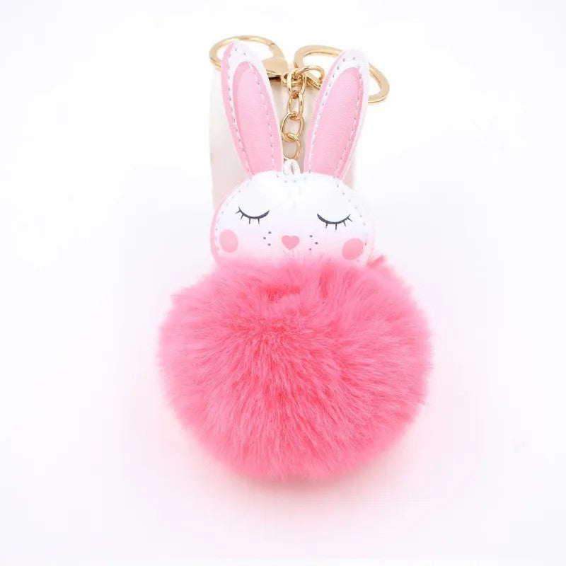 New-Product-Little-White-Rabbit-Plush-Ball-Cute-Car-Key-Ring-Pendant-Wallet-Accessory-Buckle (3) Watermelon.jpeg