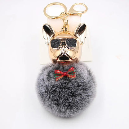 New-Cross-border-Cool-Dog-Creative-Sunglasses-French-Bulldog-Car-Pendant-Cute-Dog-Keychain-Hair-Ball-Bag-Pendant (4) Grey.jpeg