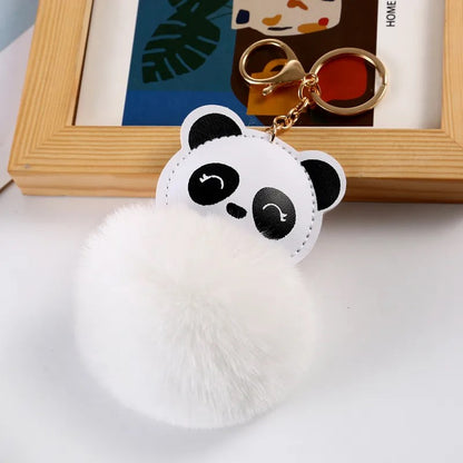 Cute-Panda-Pu-Leather-Alloy-Plush-Plating-Bag-Pendant-Keychain White.jpeg