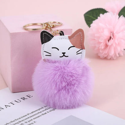 Cute-Cat-Pu-Leather-Alloy-Plush-Printing-Bag-Pendant-Keychain Purple.jpeg