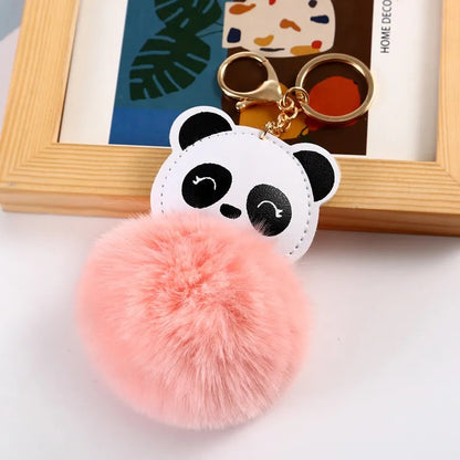 Cute-Panda-Pu-Leather-Alloy-Plush-Plating-Bag-Pendant-Keychain Nude Pink.jpeg