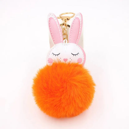 New-Product-Little-White-Rabbit-Plush-Ball-Cute-Car-Key-Ring-Pendant-Wallet-Accessory-Buckle (3) Orange.jpeg